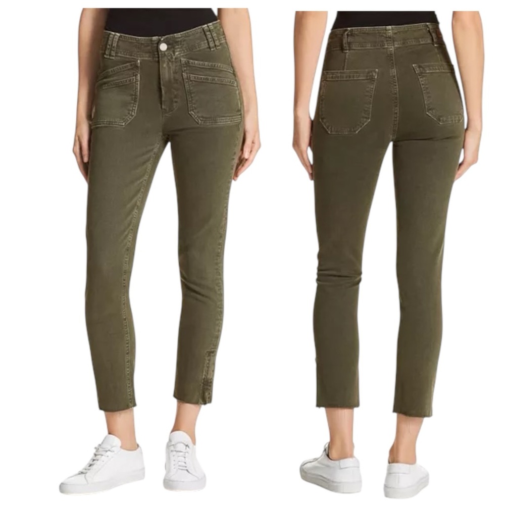 PAIGE Utilitarian Hoxton Ankle Tapered Jeans in Vintage Forest Night/Green 26